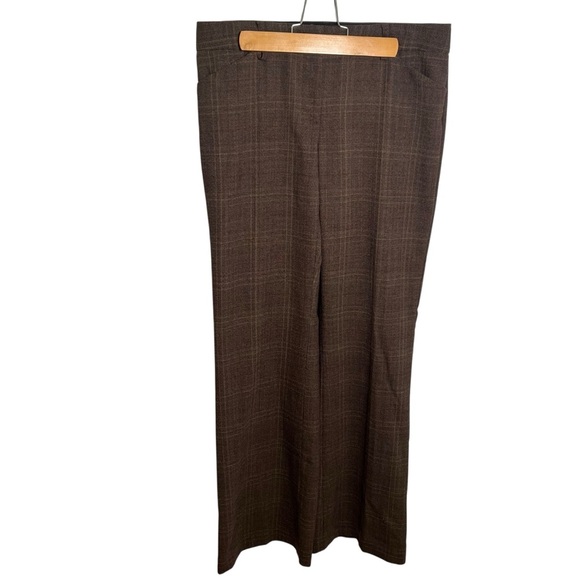 Express Design Studio Editor Dress Pant Trousers Brown Plaid 6 - Picture 1 of 9
